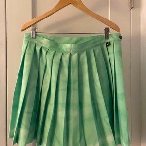 Lazy Oaf Green Pleated Mini Skirt